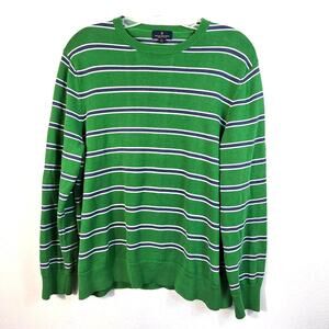 Brooks Brothers Sweater Men's XL Kelly Green Navy Stripe Nautical Preppy Classic